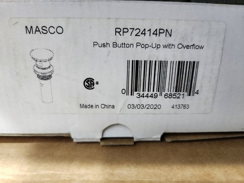 BRIZO RP72414GL Push Button Pop-Up Drain