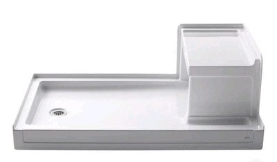 Kohler 1979-0 Tresham Rectangular Shower Base with Seat