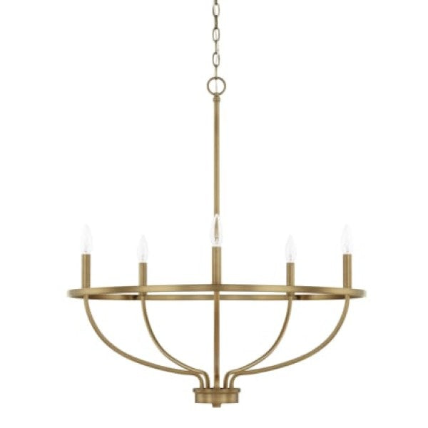 Capital Lighting 428551AD Greyson 5 Light 29 Wide Taper Candle Chandelier