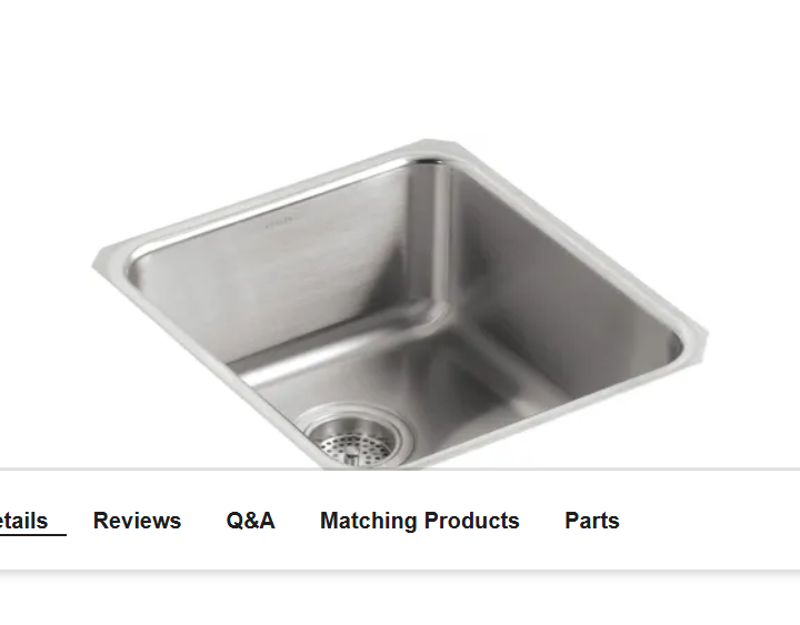 Kohler K-3331-NA Undertone 16" Single Basin Under-Mount 18-Gauge Stainl