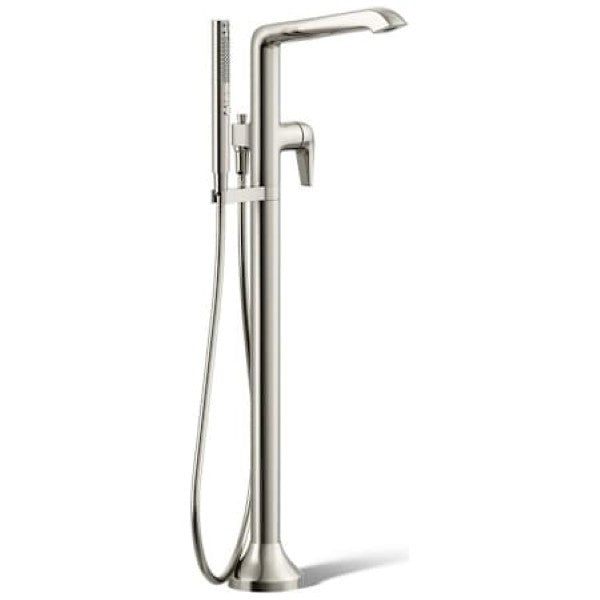 Kohler K-T22025-4-SN Tempered Floor Mounted Tub Filler with Built-In Diverte