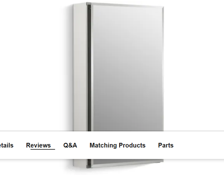 Kohler K-CB-CLC1526FS 15" x 26" Single Door Reversible Hinge Frameless M