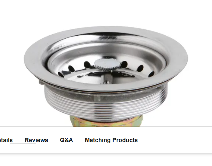 Elkay D1125 Dayton 3-1-2" Drain with Removable Basket Strainer and Rubbe