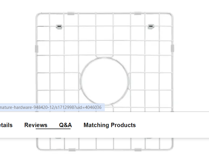 Signature Hardware SHG1515 Grid for 18" Sitka Stainless Steel Bar Sink