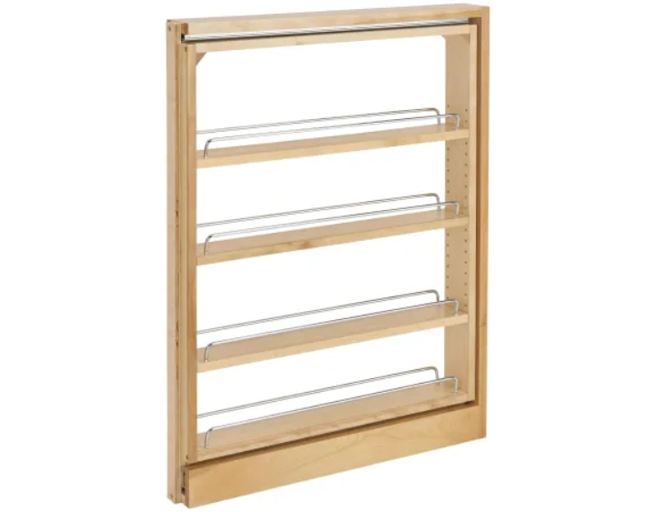 Rev-A-Shelf 432-BF-3C Wood Classics 3"W Pull Out Between Cabinet Base Filler Organizer for - Remodel Kitchen Applications