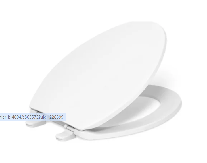 Kohler K-4774-0 Brevia Q2 Elongated Closed-Front Toilet Seat with Quick