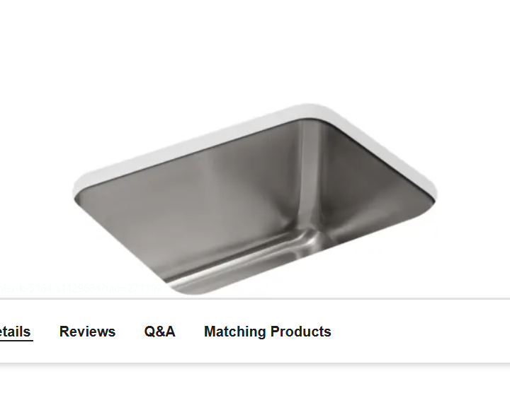 Kohler K-6661-NA Undertone 23" Undermount Single Basin Stainless Steel U