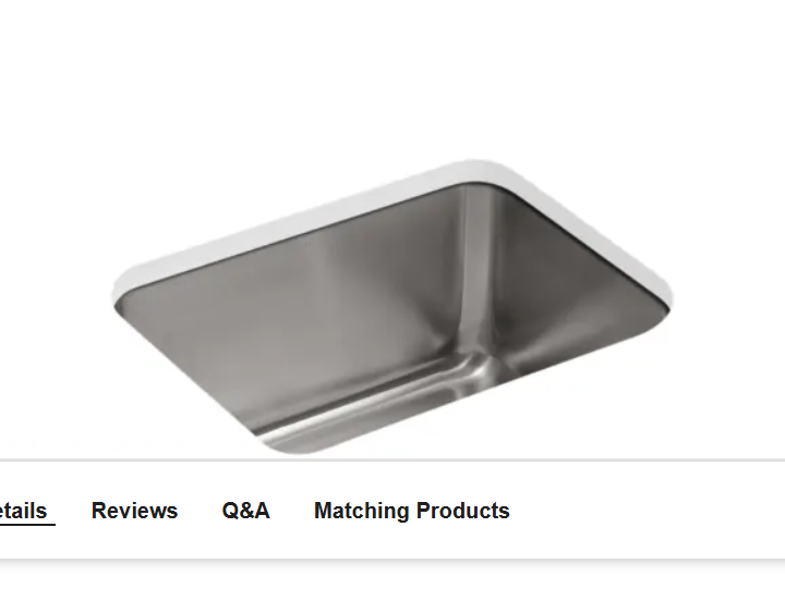 Kohler K-6661-NA Undertone 23" Undermount Single Basin Stainless Steel U
