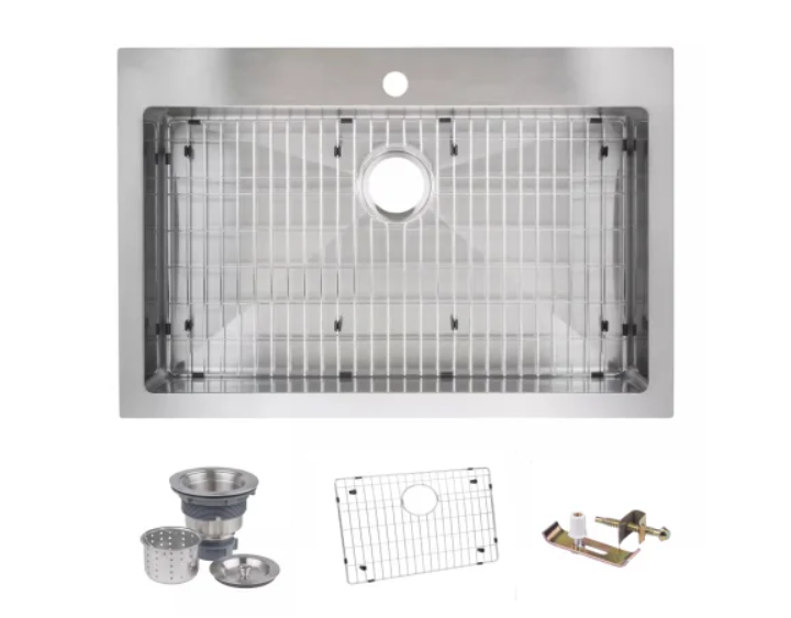 Miseno MNO3322SRTM 33" Top-Mount-Undermount Single Basin Stainless Ste