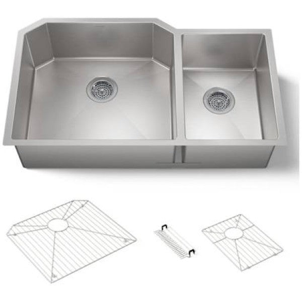 Kohler K-5282-NA Strive 36 Double Basin Undermount 16-Gauge Stainless Stee
