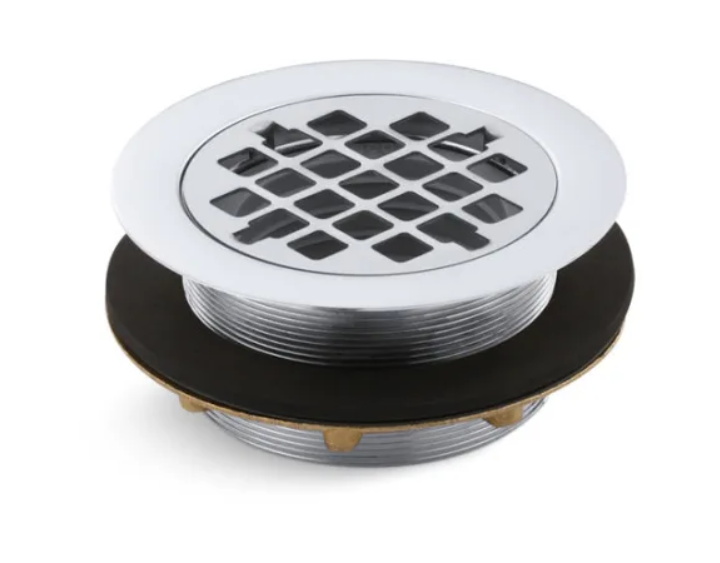 Kohler K-9132-CP 4-3-8" Round Shower Drain with Gasket