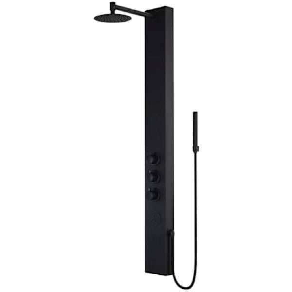 Vigo VG08013MB Ellington 59 H 4-Jet Thermostatic Shower Panel with Shower He