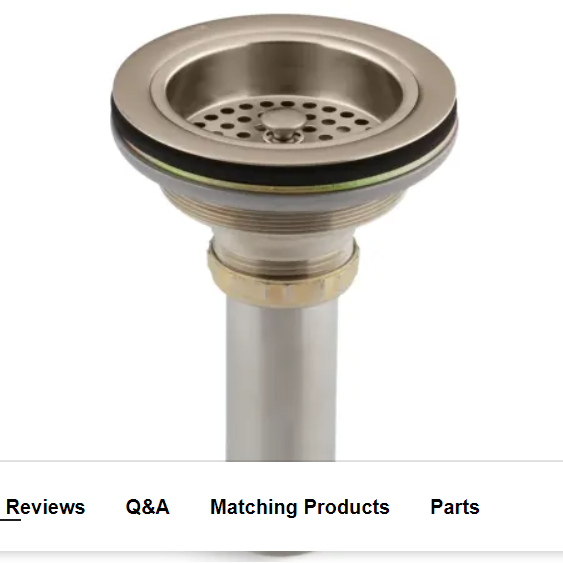 Kohler K-8801-BV Duostrainer Basket Strainer with Sink Drain and Tailpiece