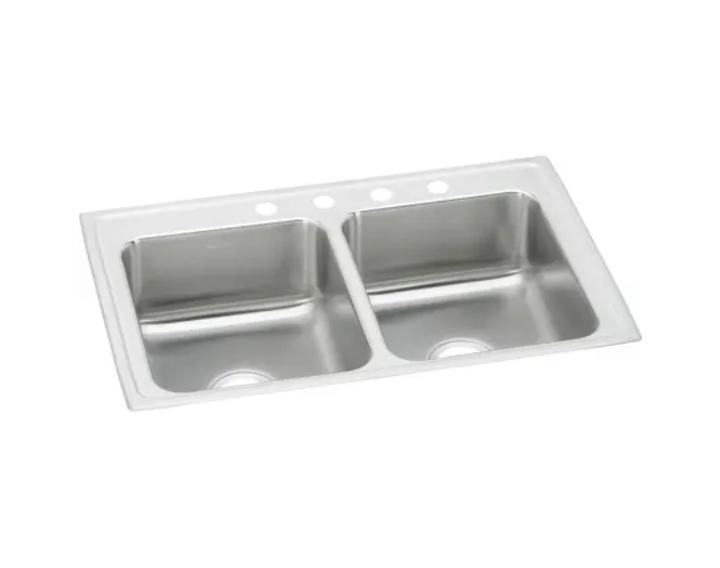 Elkay LR43222 Lustertone 43" Drop In Double Basin Stainless Steel Kitc