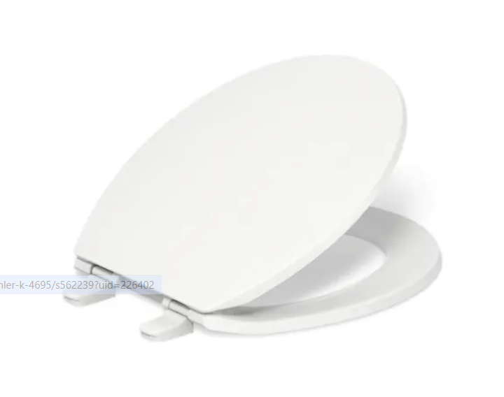 Kohler K-4775-0 Brevia Q2 Round Closed-Front Toilet Seat with Quick-Rel