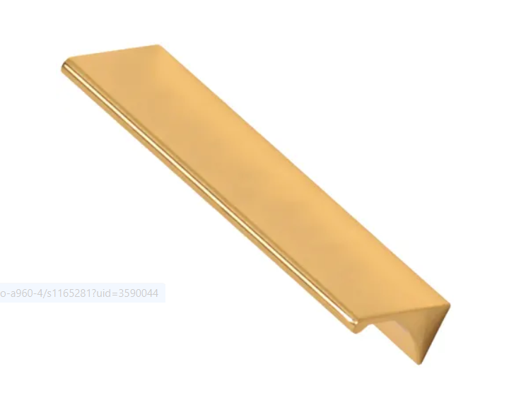 Alno A970-6-PB Tab 6-1-2" Solid Brass Surface Mount Linear Cabinet Handl