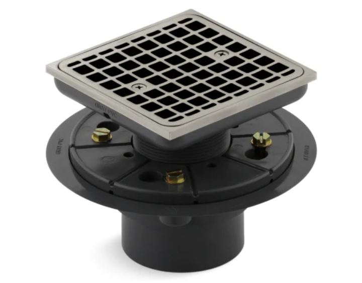 Kohler K-9136-BN Clearflo Square Design Tile-In Shower Drain