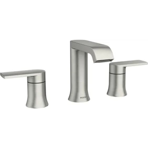 Moen 84763SRN Genta 1.2 GPM Widespread Bathroom Faucet with Pop-Up Drain Asse