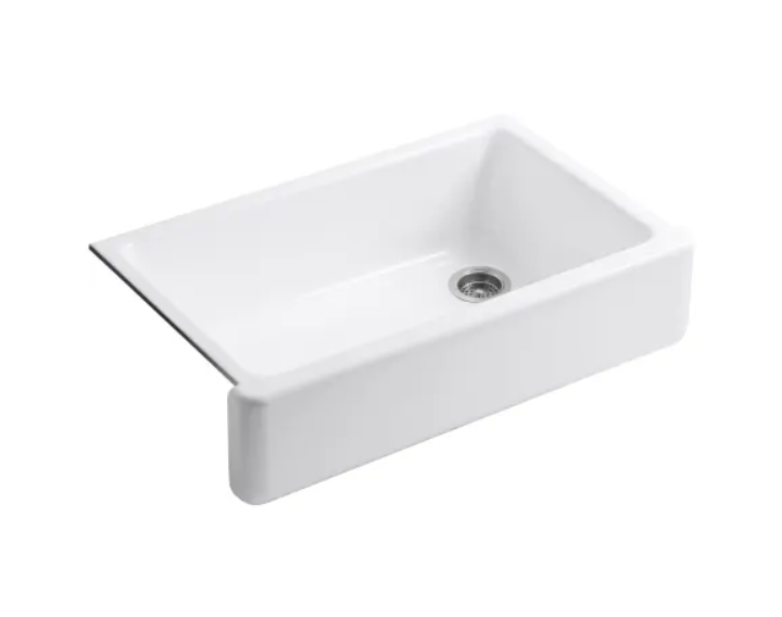 Kohler K-6489-0 Whitehaven 35-11-16" Self-Trimming Farmhouse Single Basi