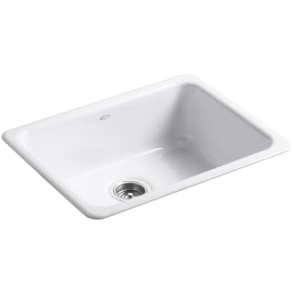 Kohler K-6585-0 Iron-Tones 24-1-4 Undermount Single Basin Enameled Cast Ir !
