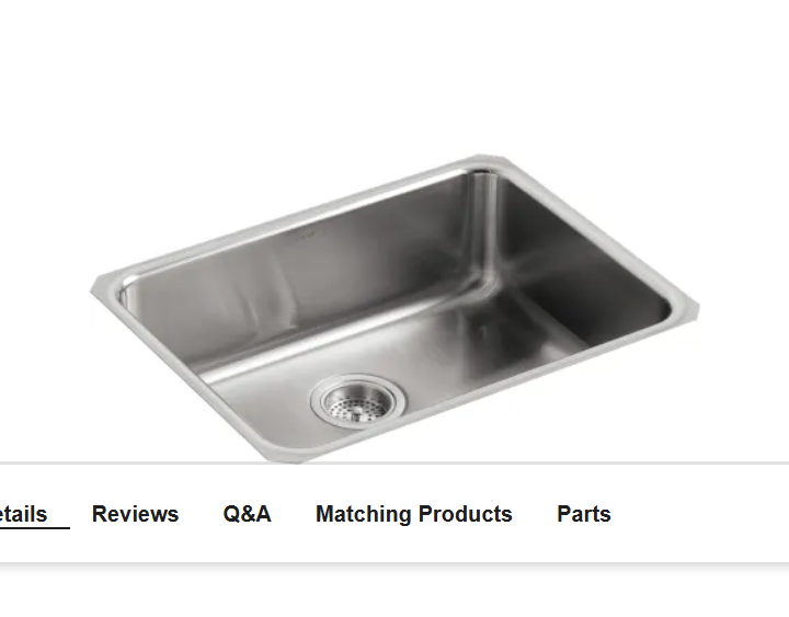 Kohler K-3332-NA Undertone 23" Single Basin Under-Mount 18-Gauge Stainl
