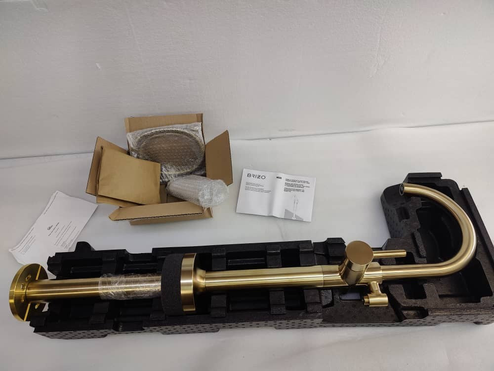 Brizo T70175-GL Odin Floor Mounted Tub Filler with Integrated Diverter