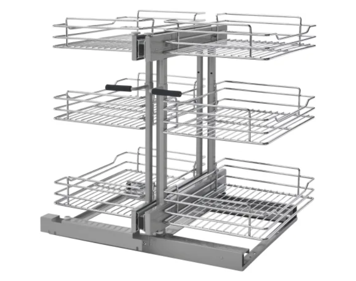 Rev-A-Shelf 5PSP3-15SC-CR Classic 26-3-8" Soft Close 3 Tier Wire Baske