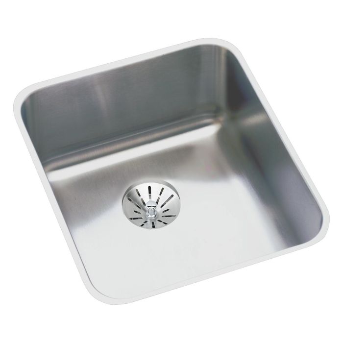 Elkay ELUHAD131655PD Lustertone 16" Undermount Single Basin Stainless Steel Kitchen Sink with Basket Strainer