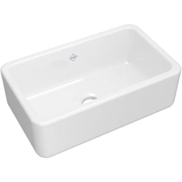 Shaws RC3318WH Lancaster 33 Farmhouse Single Basin Fireclay Kitchen Sink