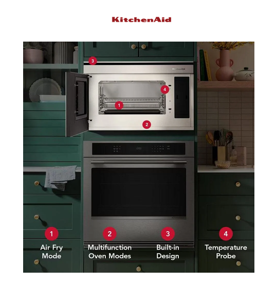 KitchenAid KMBT730SPS 30 Inch Wide 950 Watt Fingerprint Resistant Built In Micro