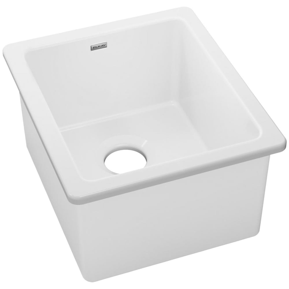 Elkay SWU1517WH 16-7-16" Undermount Single Basin Fireclay Bar Sink