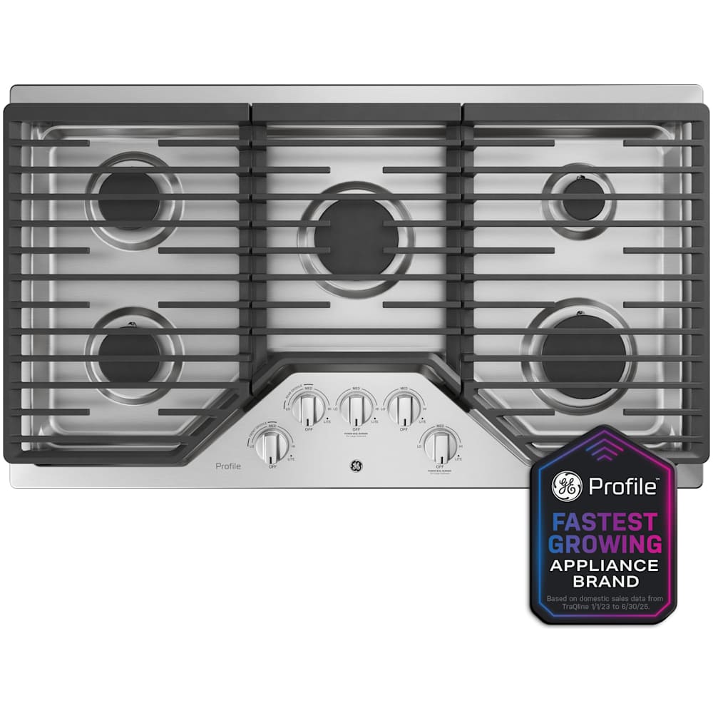GE Profile PGP7036SLSS 36" Built-In Gas Cooktop with 18,000 BTU Power Boil Burne