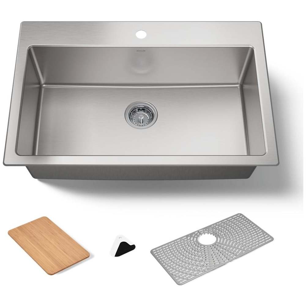 Kohler K-28902-1AC-NA Bentham 33" Undermount Single Basin Stainless Steel Kitche