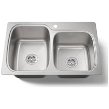 Kohler K-75791-1-NA Verse 33" Double Basin Drop-In or Undermount Stainless Steel