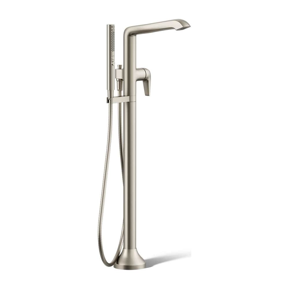 Kohler K-T22025-4-BN Tempered Floor Mounted Tub Filler with Built-In Diverter