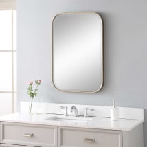 Uttermost 09599 Malay 20-1-8-in. W x 30-in. H Traditional Rectangular Framed Bathroom Wall Mirror