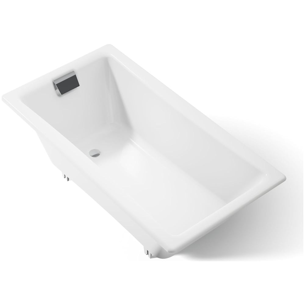 Kohler K-850-0 Tea-For-Two 60" Drop In-Three Wall Alcove-Undermount Cast Iron So