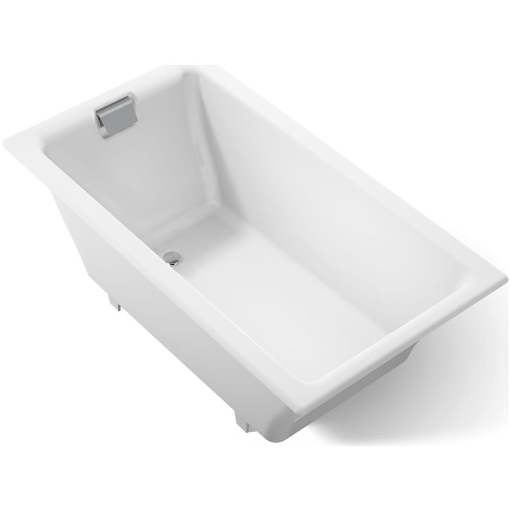 Kohler K-855-0 Tea-For-Two 66" Drop In-Undermount Cast Iron Soaking Tub with Rev